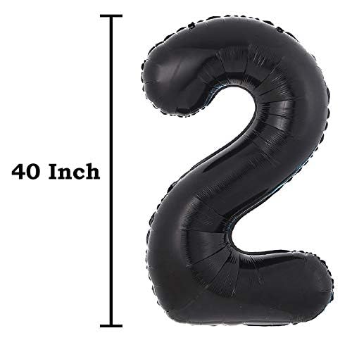 SCORPIO 40inch Jumbo Black 21 number balloons for 21st Birthday Decorations helium balloons party supplies use them as Props for Photos (Black 21) - Image 3