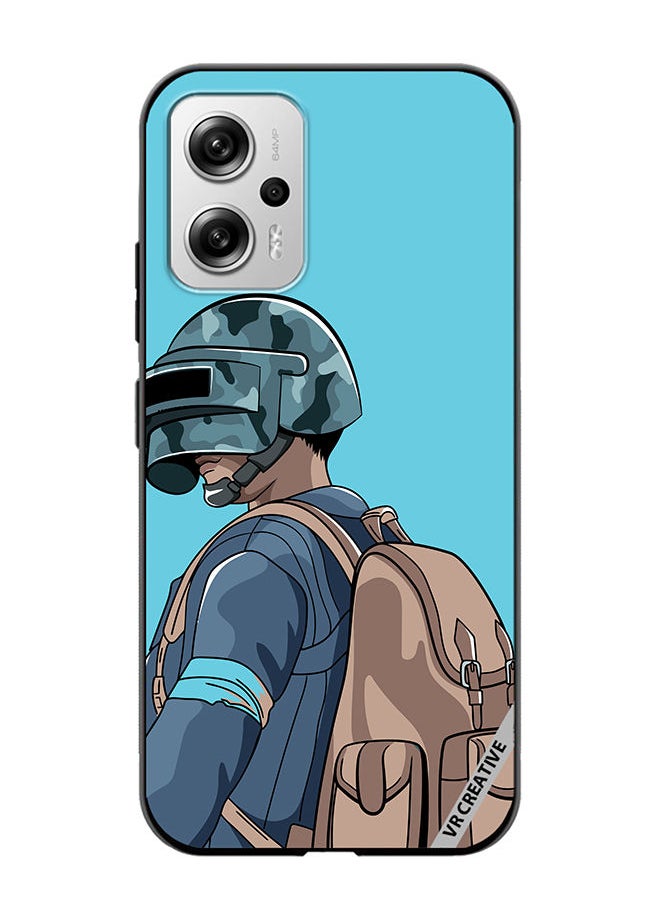 VR CREATIVE - Protective Case Cover For Xiaomi Redmi Note 11T Pro Helmet And In Military Uniform Design Multicolour - Image 1