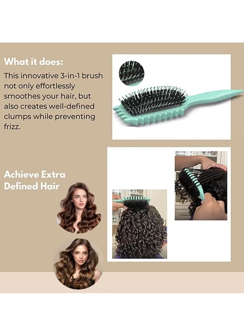2024 Newest Bounce Curl Brush,Bounce Curl Defining Brush,Curl Defining Brush,Hair Brush Styling Brush,Shaping and Defining Curls for Women Girls (Color : Green)
