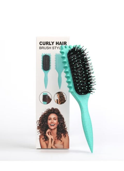 2024 Newest Bounce Curl Brush,Bounce Curl Defining Brush,Curl Defining Brush,Hair Brush Styling Brush,Shaping and Defining Curls for Women Girls (Color : Green)