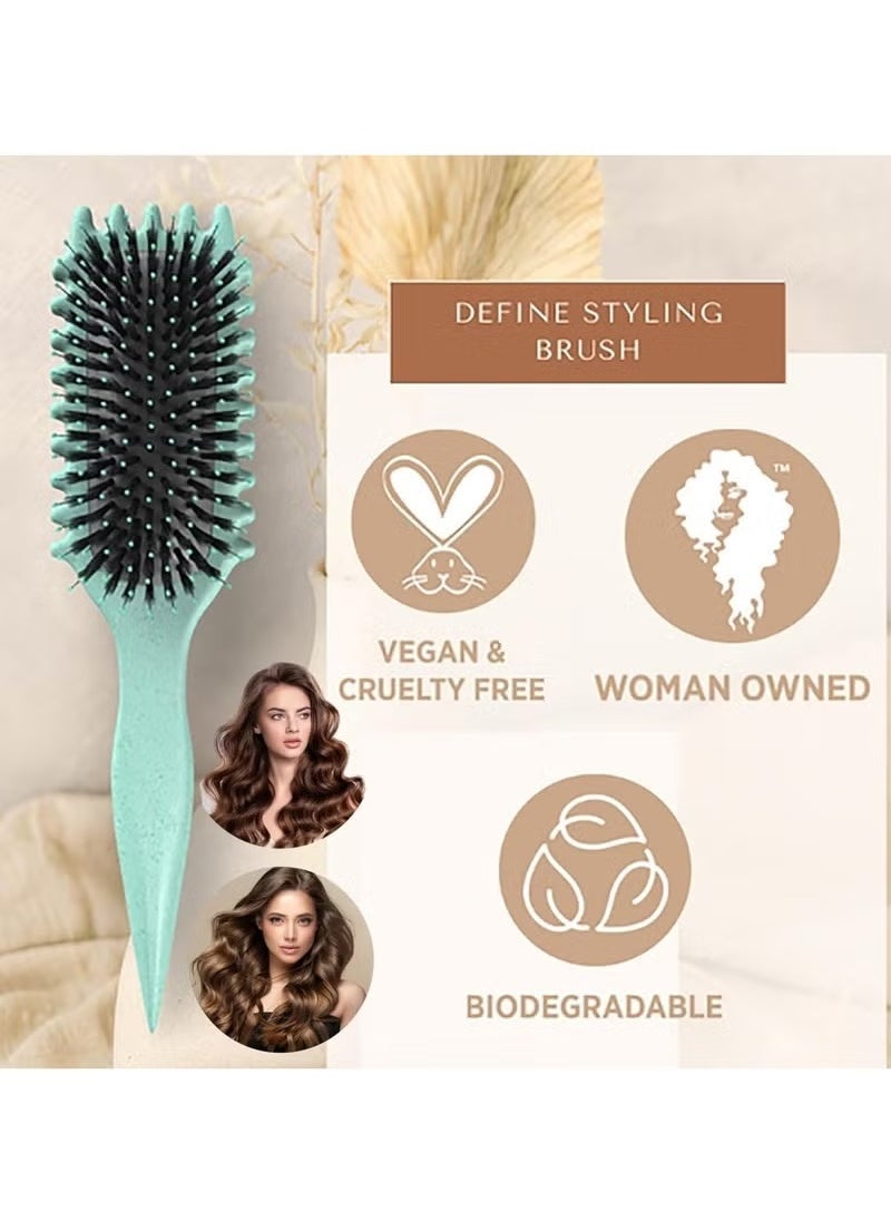 2024 Newest Bounce Curl Brush,Bounce Curl Defining Brush,Curl Defining Brush,Hair Brush Styling Brush,Shaping and Defining Curls for Women Girls (Color : Green)