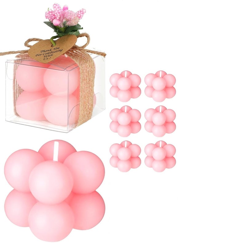 ProKart Premium Soy Wax Scented Mini Bubble Cube Candle | Aesthetic Decor Scented Candle | Aromatherapy Fragrance Candles for Home Decor, Wedding & Party, Dinner Table, Christmas (Pack of 6, Pink) - Image 5