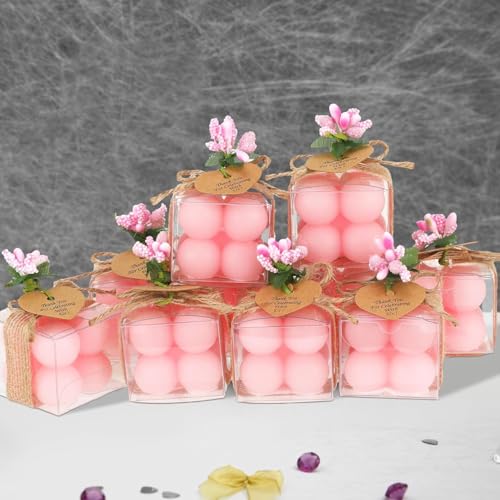 ProKart Premium Soy Wax Scented Mini Bubble Cube Candle | Aesthetic Decor Scented Candle | Aromatherapy Fragrance Candles for Home Decor, Wedding & Party, Dinner Table, Christmas (Pack of 6, Pink) - Image 2