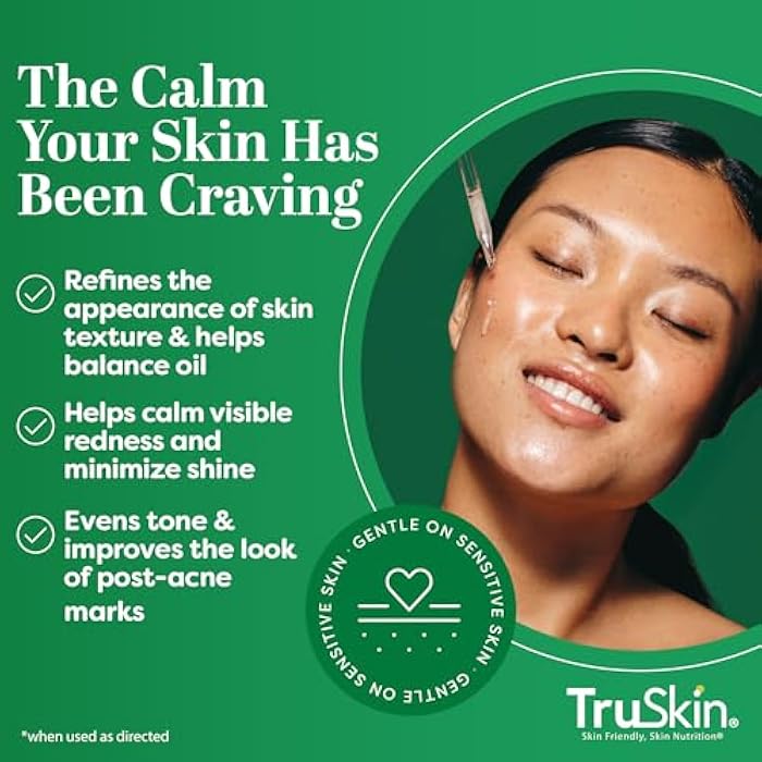 TruSkin Tea Tree Oil Acne Treatment for Face – Acne Serum – Improve the Appearance of Pores, Skin Tone for Smooth, Glowing Skin with Salicylic Acid, Vitamin C, Niacinamide & Retinol, 1 fl oz - Image 3