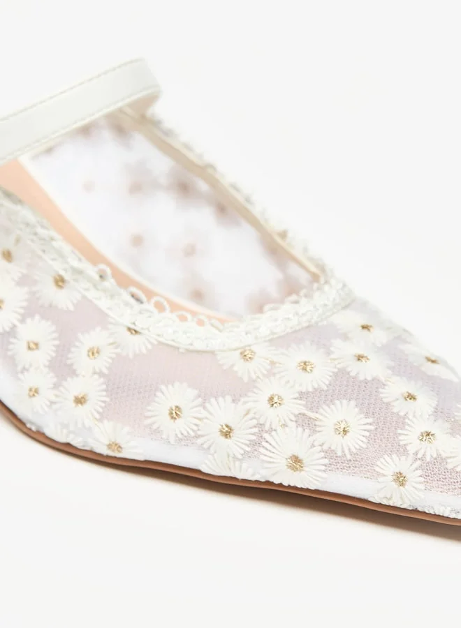 سيليست Women's Embellished Slip On Mules with Kitten Heels