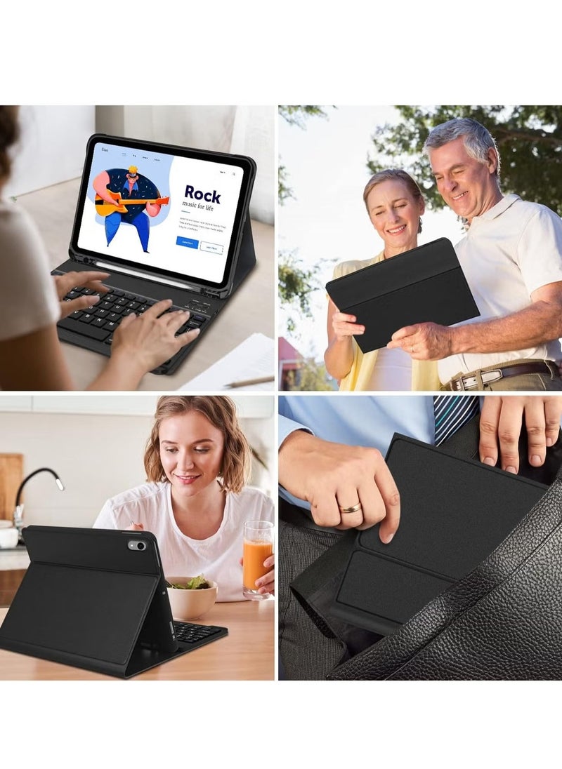 JAJEEK Lightweight Smart Cover with Magnetically Detachable Wireless Keyboard for iPad 2022 10th Gen 10.9 inch – Slim, Protective, Bluetooth Keyboard, Black  - Image 5