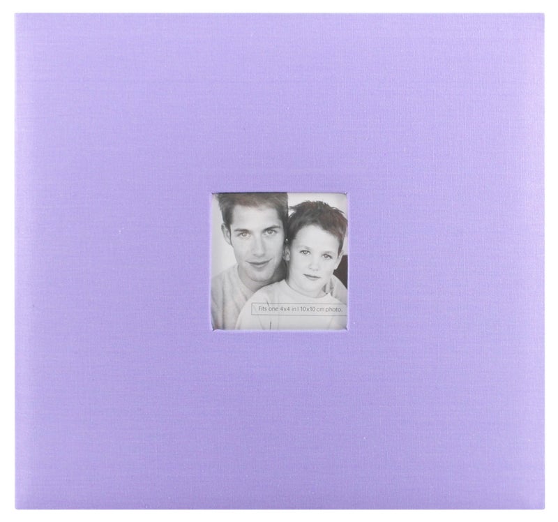 MCS Expandable 10-Page Fabric Scrapbook Album with Photo Opening Cover and 12 x 12 Inch Pages, 13.5 x 12.5 Inch, Lilac - Image 1