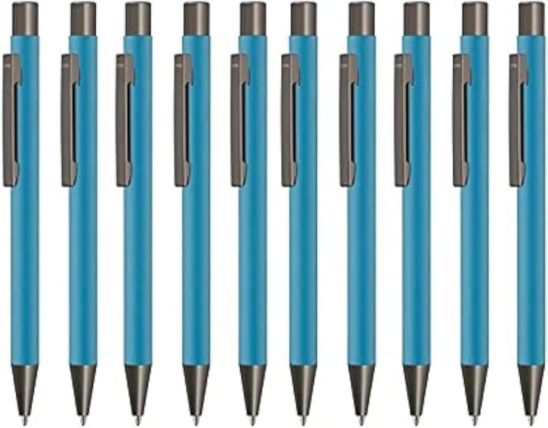 UMA Retractable Ballpoint Pen Pack of 10 - Sky Blue - Image 1