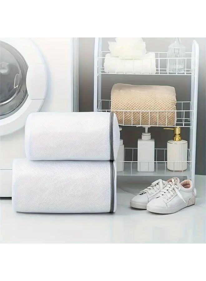 2 Pcs Premium Shoe Wash Bags Durable Mesh Laundry Bags For Sports Shoes Running Shoes Socks And Bras Machine Washable Zippered Design For Travel Organization Laundry Storage And Organization - Image 4