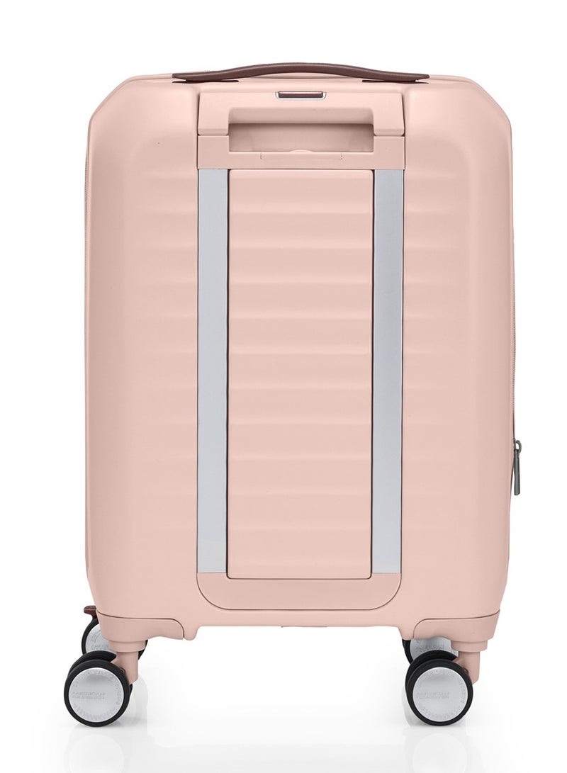 AMERICAN TOURISTER Frontec Suitcase, Cabin Size 54 cm / 20 inch, 4 Spinner Wheels, Hard Top, Polycarbonate, Strawberry|Expandable|Book Opening|Front Laptop Compartment|2-in-1 Optimov™ + STEPause™ Shock Absorbing Wheels|TSA 008 Lock|DuoSaf™ Security Zipper|USB Port - 3 Years International Warranty - Image 4