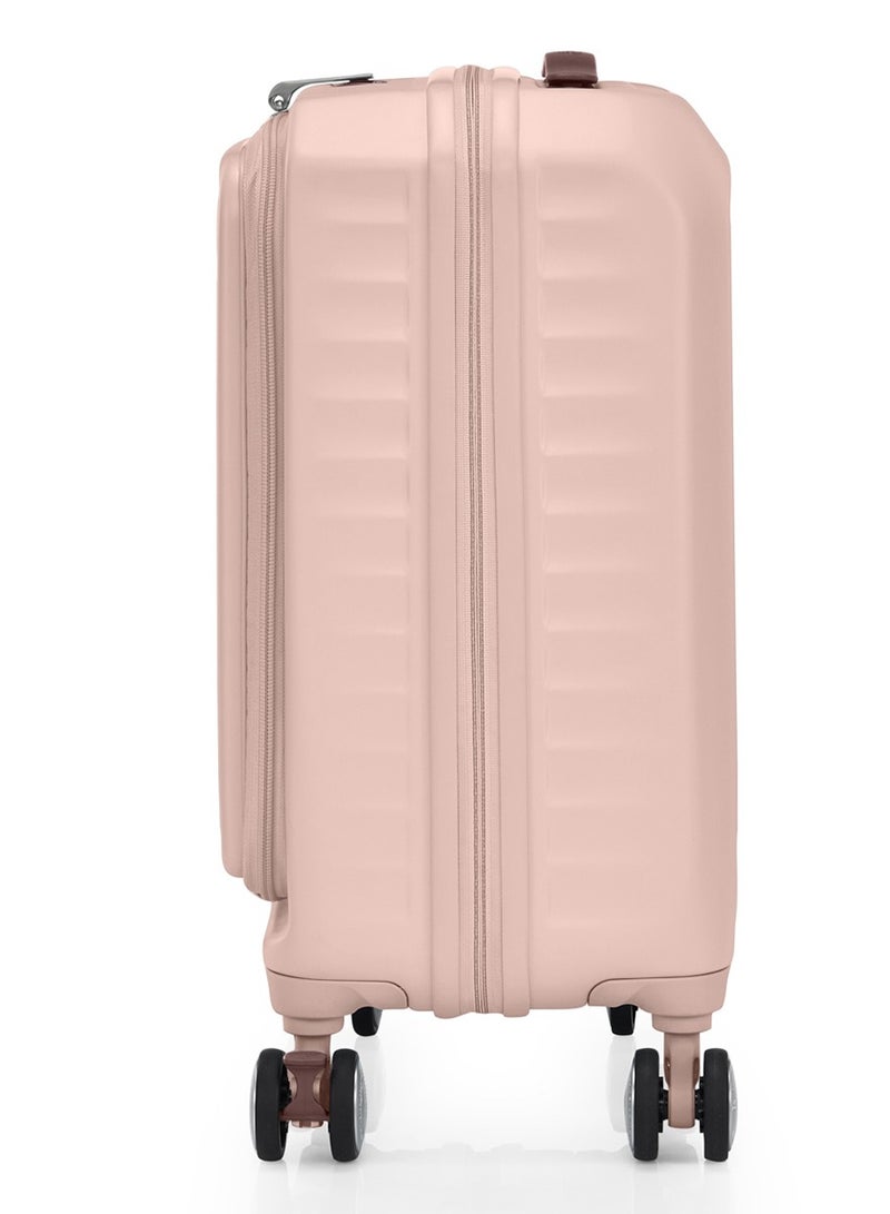 AMERICAN TOURISTER Frontec Suitcase, Cabin Size 54 cm / 20 inch, 4 Spinner Wheels, Hard Top, Polycarbonate, Strawberry|Expandable|Book Opening|Front Laptop Compartment|2-in-1 Optimov™ + STEPause™ Shock Absorbing Wheels|TSA 008 Lock|DuoSaf™ Security Zipper|USB Port - 3 Years International Warranty - Image 2