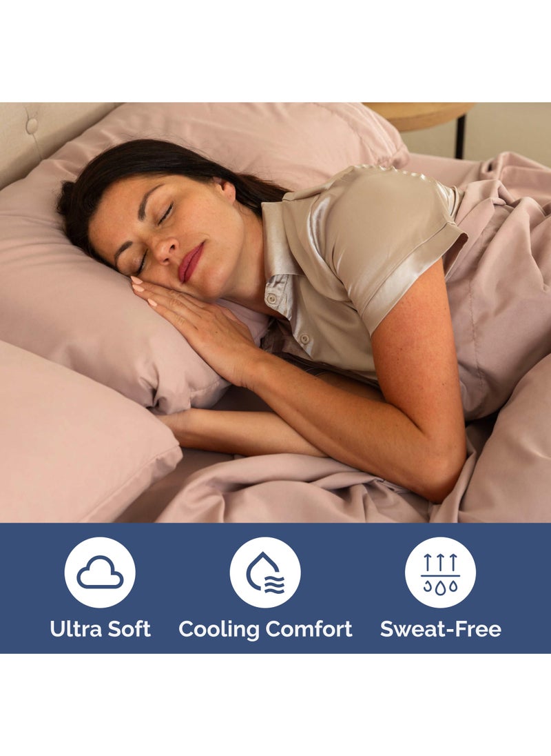 Extra Deep King Sheet Set - 6 Piece Breathable and Cooling Sheets - Hotel Luxury Bed Sheets Set - Easy & Secure Fit - Soft  Wrinkle Free and Comfy Sheets Set - Mauve Sheet Set with Extra Deep Pockets