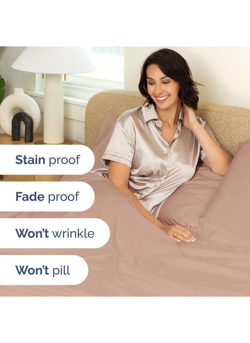 Extra Deep King Sheet Set - 6 Piece Breathable and Cooling Sheets - Hotel Luxury Bed Sheets Set - Easy & Secure Fit - Soft  Wrinkle Free and Comfy Sheets Set - Mauve Sheet Set with Extra Deep Pockets