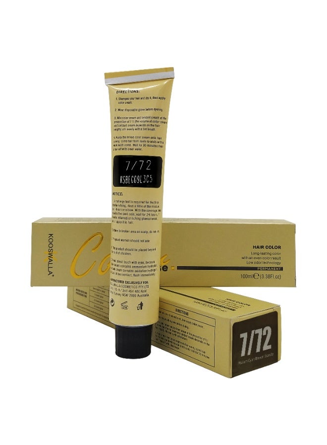 Kooswalla Hair Color - 7/72 Medium Gyan Brown Blonde - 100ml - Image 2