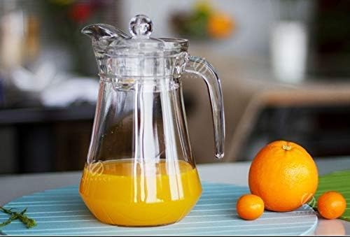 HEIP HEIP Italian Premium Glass Water Jug with Handle | Transparent Beverage Carafe for Home, Office etc.,SAT of 1 (Water Jug !! ***, 1300ML)  - Image 3