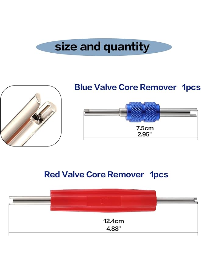 Generic 102Pcs Car Air Conditioner Valve Core R12 R134A Automotive Air Conditioning Refrigeration Tire Valve Stem With Double Head Dual Dismantling Remover Tool Assortment Kit (102Pcs)  - Image 4