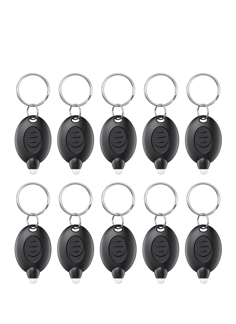 Mini LED Keychain, 10 Pcs Mini LED Keychain Flashlight, 12 Lumen Portable Ultra Bright Battery Powered, for EDC Outdoor Camping Hiking and Emergency Lighting - Image 1