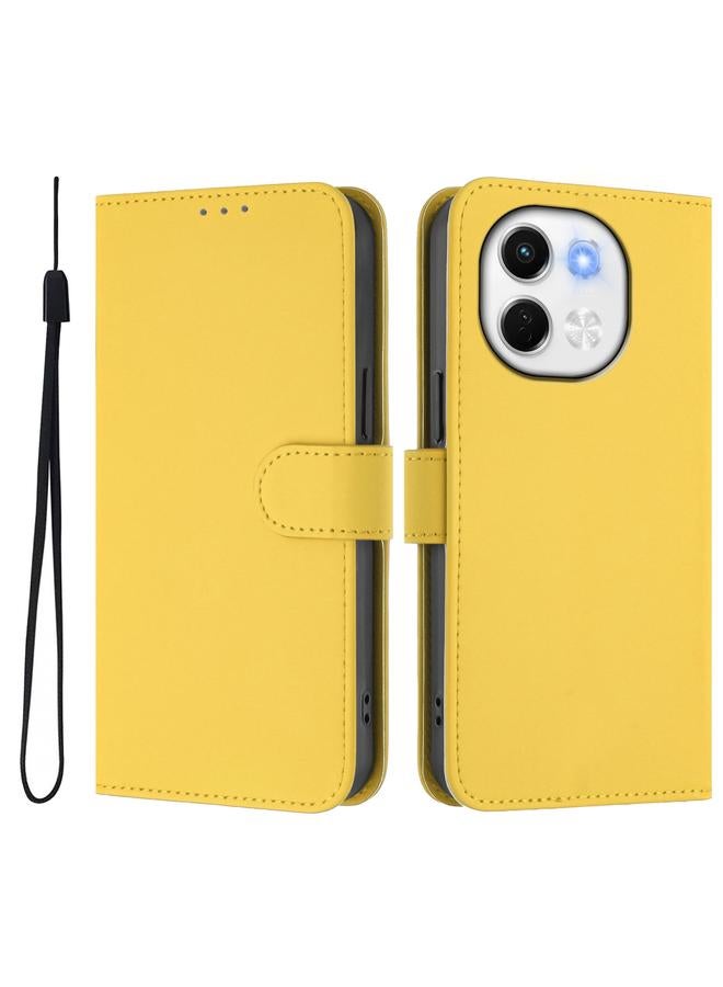 erorex Case For Tecno Spark 30 5G / Pova 6 Neo 5G Skin Feel Solid Color Leather Phone Case with Lanyard - Image 2