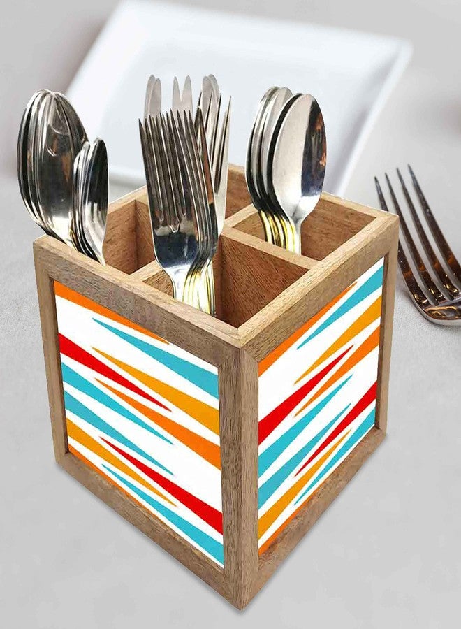 Nutcase Wooden Cutlery Stand Holder Silverware Caddy Spoons Forks Knives Organizer for Dining Table & Kitchen -Made in India-Spoons NOT Included - Zinder - Image 2
