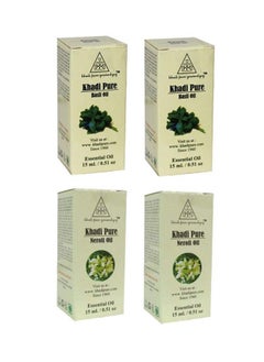 Khadi Pure Basil & Neroli Essential Oil 15 Ml (Pack Of 4)  - Image 1