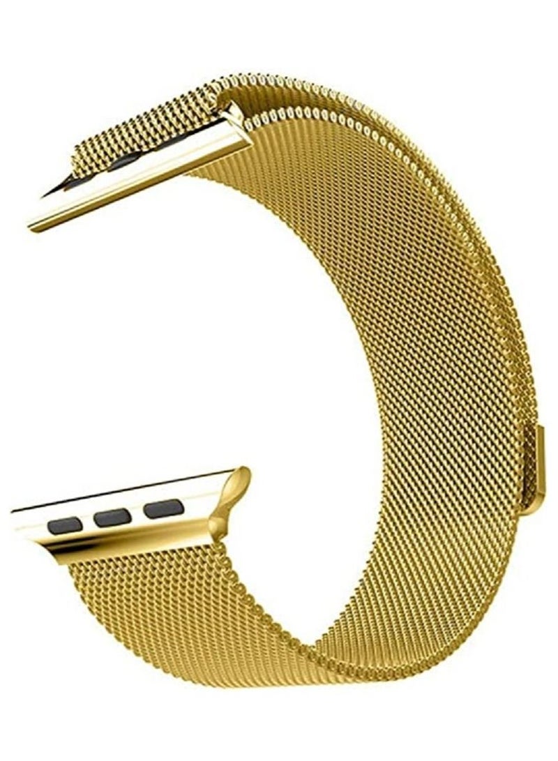 stainless steel metal band with magnetic clasp with Apple Watch Series SE/7/6/5/4/3/2/1 Compatible With apple watch straps 42mm 44mm 45mm 49mm gold - Image 3