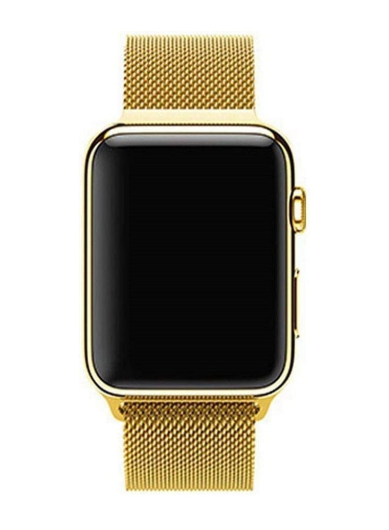 stainless steel metal band with magnetic clasp with Apple Watch Series SE/7/6/5/4/3/2/1 Compatible With apple watch straps 42mm 44mm 45mm 49mm gold - Image 2