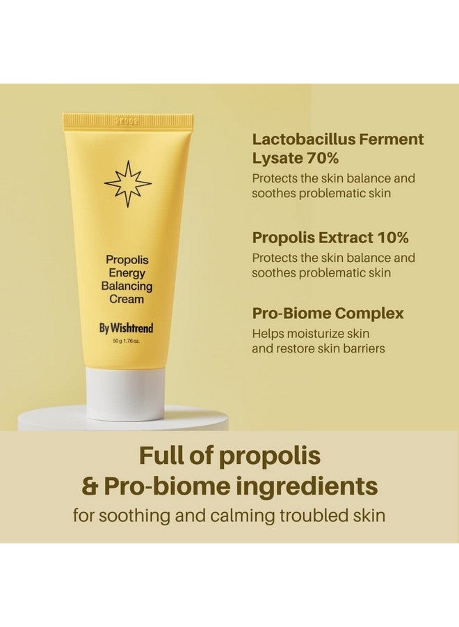 By Wishtrend ] Propolis Energy Balancing Cream 1.69 Fl Oz 50Ml 10% Propolis Face Cream For Oily Skin Improves The Skin Barrier Rich In Antioxidant Light Texture Probiotics Moisturizer - Image 3