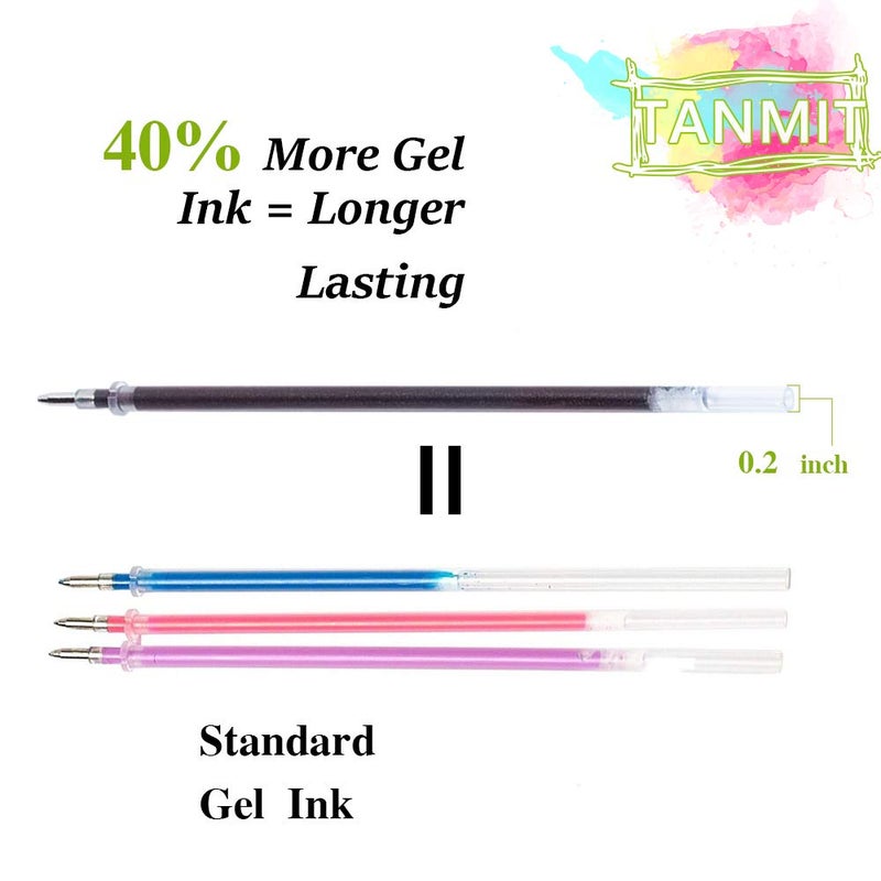 TANMIT Gel Pens, 33 Color Gel Pen Fine Point Colored Pen Set with 40% More Ink for Adult Coloring Books, Drawing, Doodling, Scrapbooks Journaling - Image 3