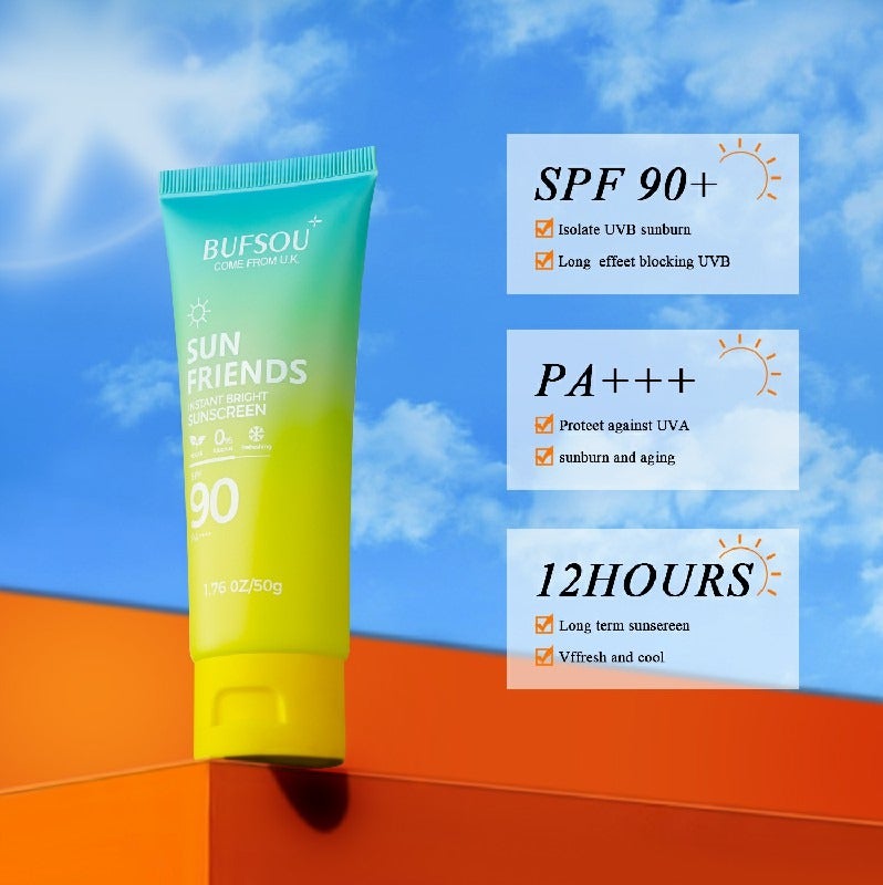 BUFSOU SPF 90 Sunscreen Cream 50g – PA++++ Sun Protection for Face & Body – Lightweight, Non-Greasy, Hydrating & UV Protection - Image 3