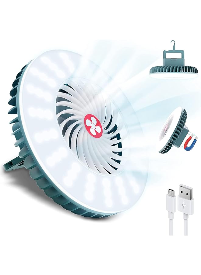 Excefore Waterproof Camping Fans for Tents Battery Operated Fan for Camping USB Rechargeable with Magnetic and Hook - Image 1