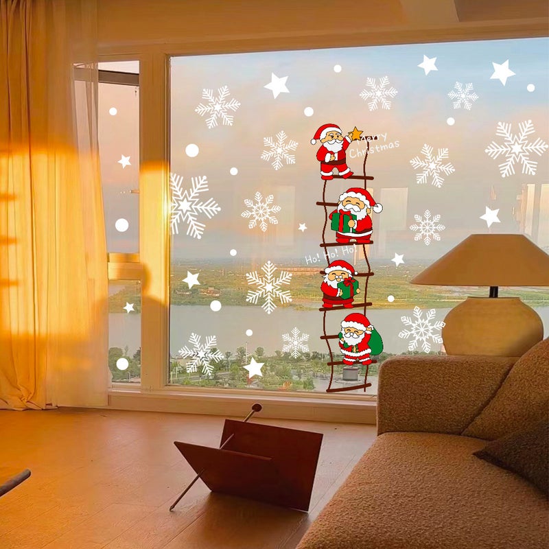 2026 New Year And Christmas Decorative Glass Stickers Uv Cute Santa Claus Electrostatic Stickers Window Stickers Door Stickers Window Stickers - Image 3