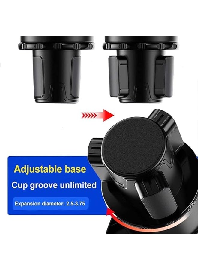 DUNISO Car Cup Holder Expander，360° Rotating Multifunctional Organizer Tray & Adjustable Base，Vehicle Mounted Water Cup Drink Holder with Detachable Tray Table，Sturdy and Durable，Suitable for Most Cars&Trucks,Black - Image 5