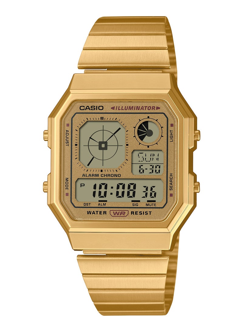 CASIO ساعة يد رقمية ذهبية عتيقة للرجال A-130WEG-9A-33.9MM - Image 1