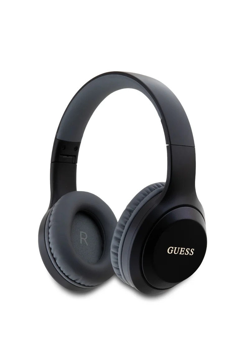 GUESS Headphones with Classic Printed Logo / Powerful Bass Balanced Treble / High Quality Comfort Cushion / Voice Assistant Hands Free Calling / USB Type-C Connecting - Black