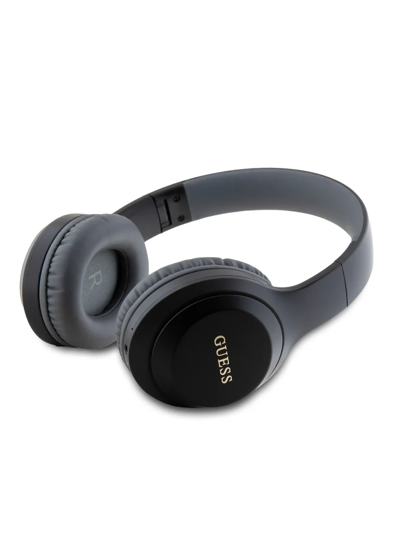 GUESS Headphones with Classic Printed Logo / Powerful Bass Balanced Treble / High Quality Comfort Cushion / Voice Assistant Hands Free Calling / USB Type-C Connecting - Black