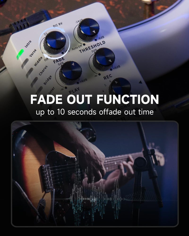 Mooer Looper X2 Stereo Electric Guitar Loop Pedal, Bass Guitar Looper Pedal, Acoustic Guitar Looper Pedal with 11 Banks, 300 Minutes, 77 save slots, Fade Out Function for practice and live show - Image 5