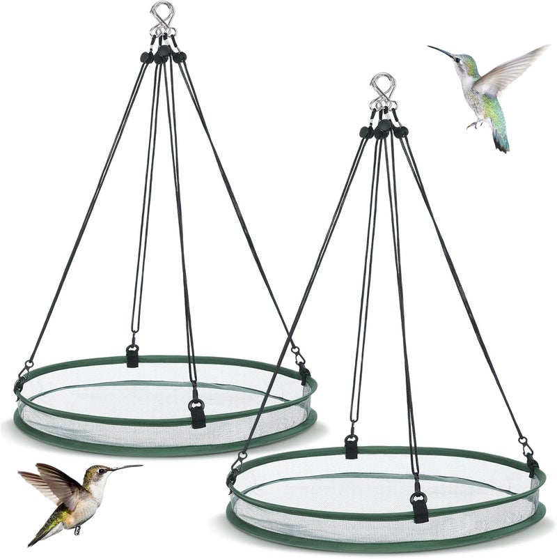 FoldTier Universal Wild Bird Seed Catcher Hanging Hoop Platform Bird Seed Catcher Tray for Hummingbird Feeders Bee Feeder Outdoor Garden Accessories (2 Pieces,20 Inch) - Image 1
