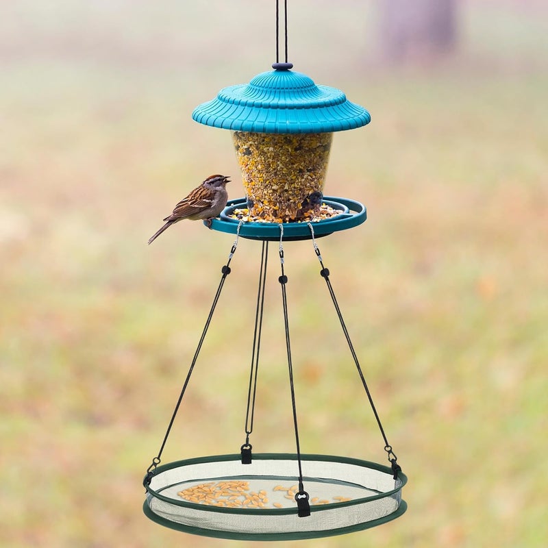 FoldTier Universal Wild Bird Seed Catcher Hanging Hoop Platform Bird Seed Catcher Tray for Hummingbird Feeders Bee Feeder Outdoor Garden Accessories (2 Pieces,20 Inch) - Image 4