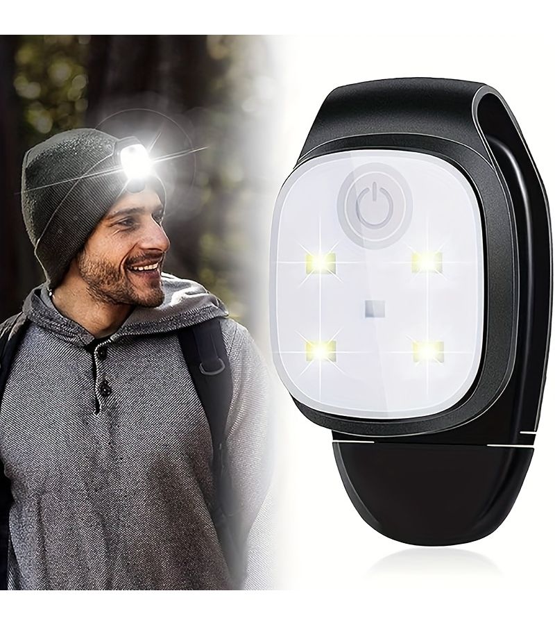 A USB Rechargeable Clip On LED Light For Running Hands Free Headlamp Easy To Install And Replace Suitable For Night Walks Dog Walking Camping Hiking Adventures 1 PC - Image 2