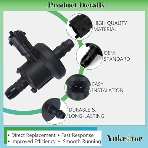 Yukrotor Vapor Canister Purge Valve BV619G866AA Compatible with 2013-2018 Ford Escape, 2014-2019 Fiesta, 2013-2018 Focus, 2015-2018 Lincoln MKC Replaces OE# 0280142500 - Image 4