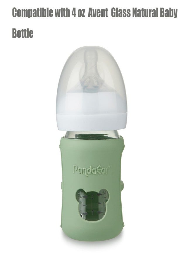 PandaEar 3 Pack Silicone Sleeves for Philips Avent Natural Glass Baby Bottles 4 oz, Shatterproof Anti-Breakage and Heat Resistant Bottle Holder, BPA-Free, Compatible with 4 oz Avent Glass Bottles - Image 3