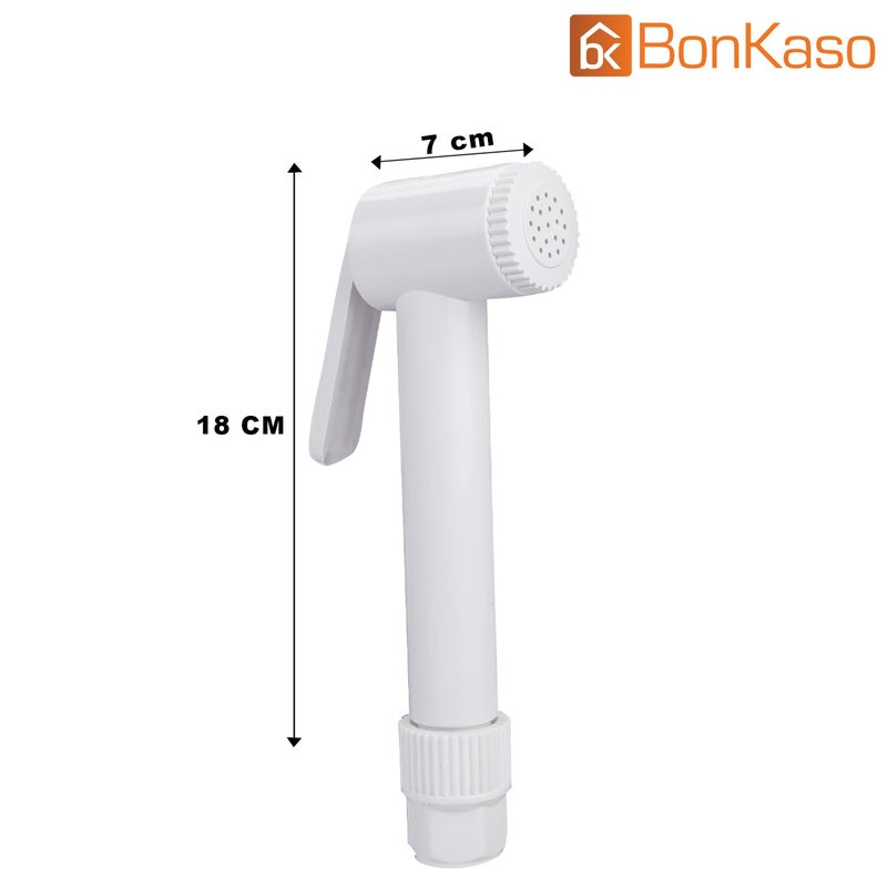 BonKaso Hf Classic Abs Health Polished Faucet with High Pressure 1 Metre PVC Tube and HookWhiteJet Spray for Toilet - Image 5