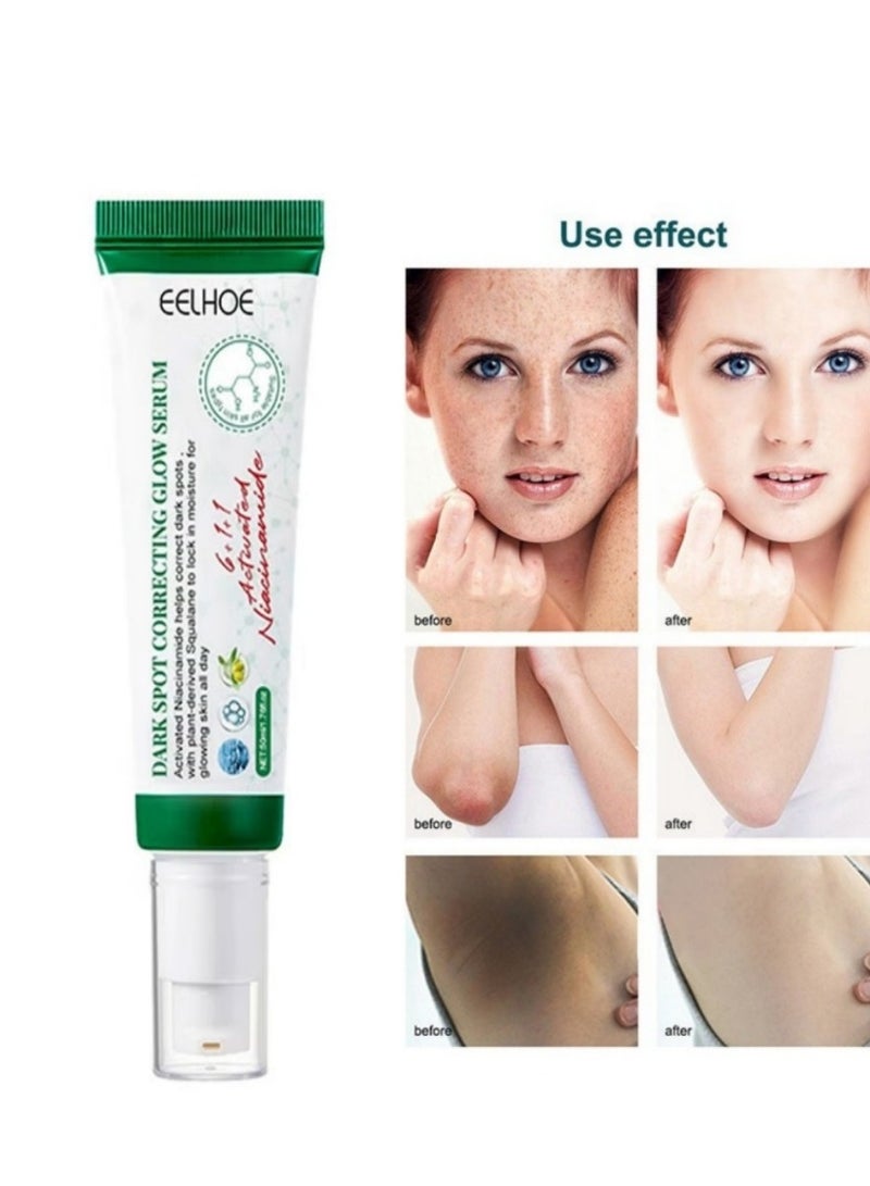 EELHOE Dark Spot Correcting Glow Serum 50ml Whitening Brightening Treatment for Acne Scars Fine Lines Hyperpigmentation Dark Circles - Image 1