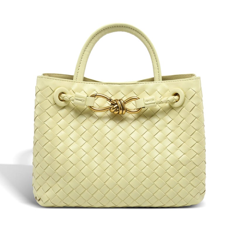 Explosive Hand-Woven Handbag Metal Rope Buckle Niche Design Simple Shoulder Crossbody - Image 3