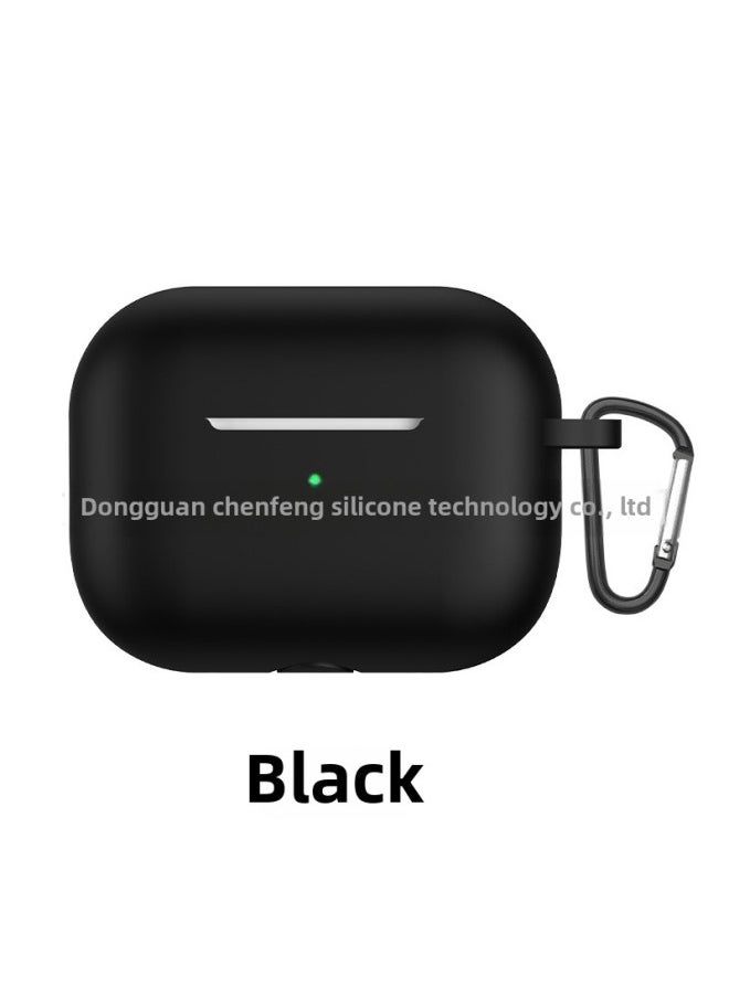 Generic - For Airpods Pro Bluetooth Headset Protective Case Apple 3 Generation Earphone Case Thickened Silicone Case Flat Bottom One-Piece-Color:Black Earphone Shell Hook Pearlescent Bag Packaging-Applicable - Image 1