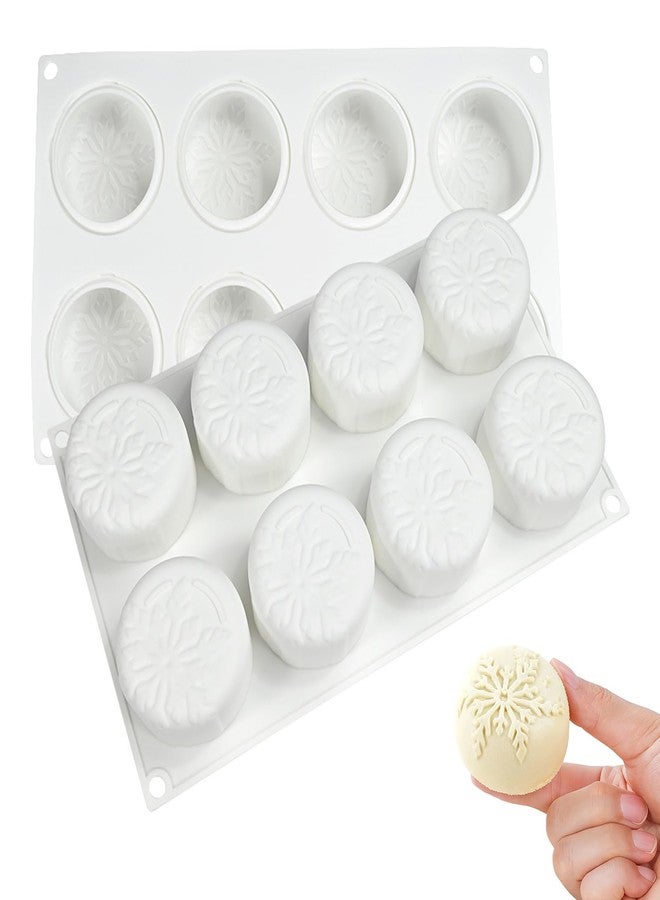 IVICOO 8-Cavity Oreo Molds for Baking,Silicone Chocolate Mold with Snowflake Design Easy Clean and Dishwasher Safe(1 Pcak) - Image 1