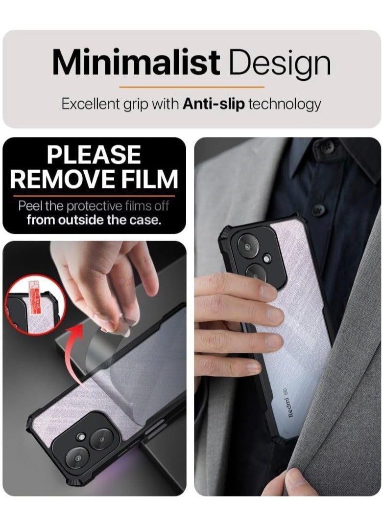 Clear Case for Xiaomi Redmi 13C 5G | Premium Rugged | Durable Shock-absorbing Frame | Black Border | Airbag Anti-drop Protection - Image 5