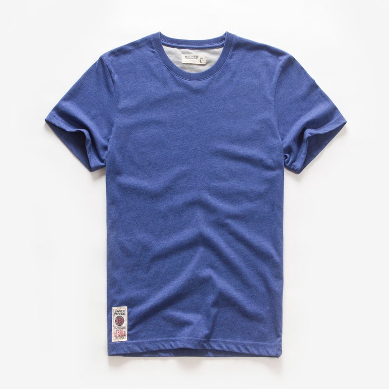 180G heavyweight cotton round neck short-sleeved T-shirt men's loose and versatile solid color base shirt men's half-sleeved T-shirt - Image 3