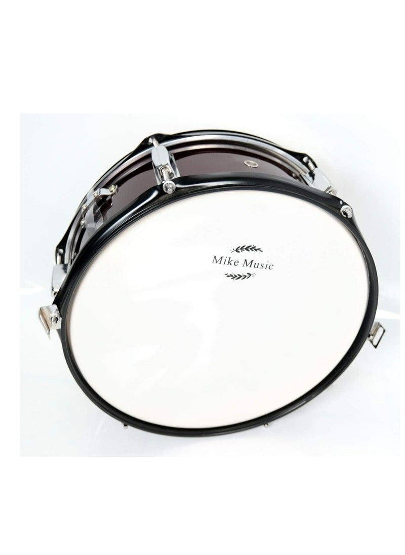 14 x 5.5 Inches Wine Red Snare Drum with Stand by Mike Music - Ideal for Beginners and Professional Drummers  - Image 1