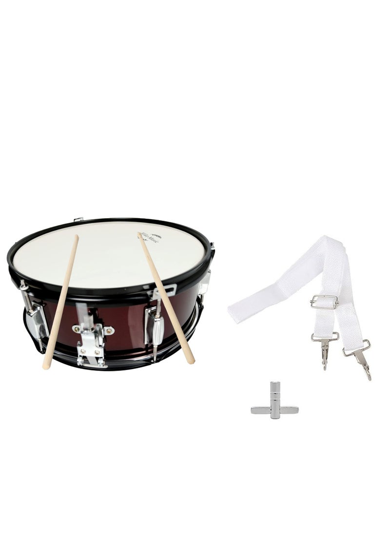 14 x 5.5 Inches Wine Red Snare Drum with Stand by Mike Music - Ideal for Beginners and Professional Drummers  - Image 4